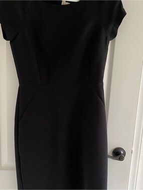 J.Crew Crepe Short Sleeve Sheath Dress Black Size 6 Career Office